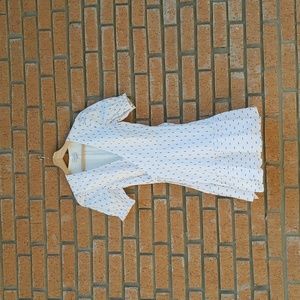 Gianni Bini wraparound dress, size XS, white and blue